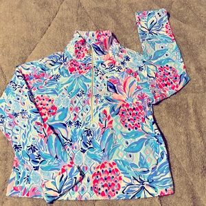 Lilly Pulitzer cropped half zip new pineapple small